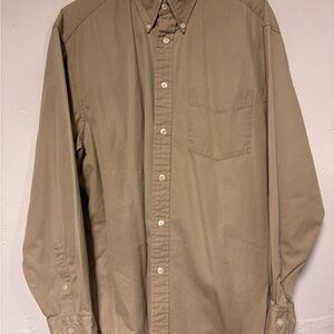 Men's Vintage Gap Tan Button-Down Casual Shirt Medium